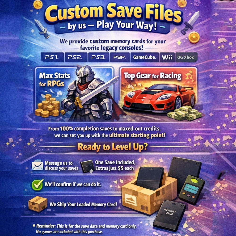 PS2 Unlocked 100% Custom PlayStation 2 Memory Card
