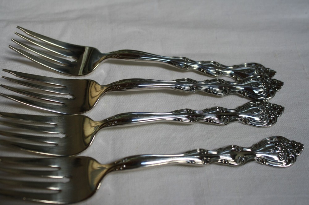 INTERNATIONAL SILVER PLATED FLATWARE "INTERLUDE" (4) SALAD FORKS 6 3/4"