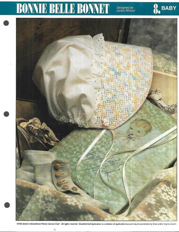 LOT/7 PLASTIC CANVAS LEAFLETS BABY PROJECTS