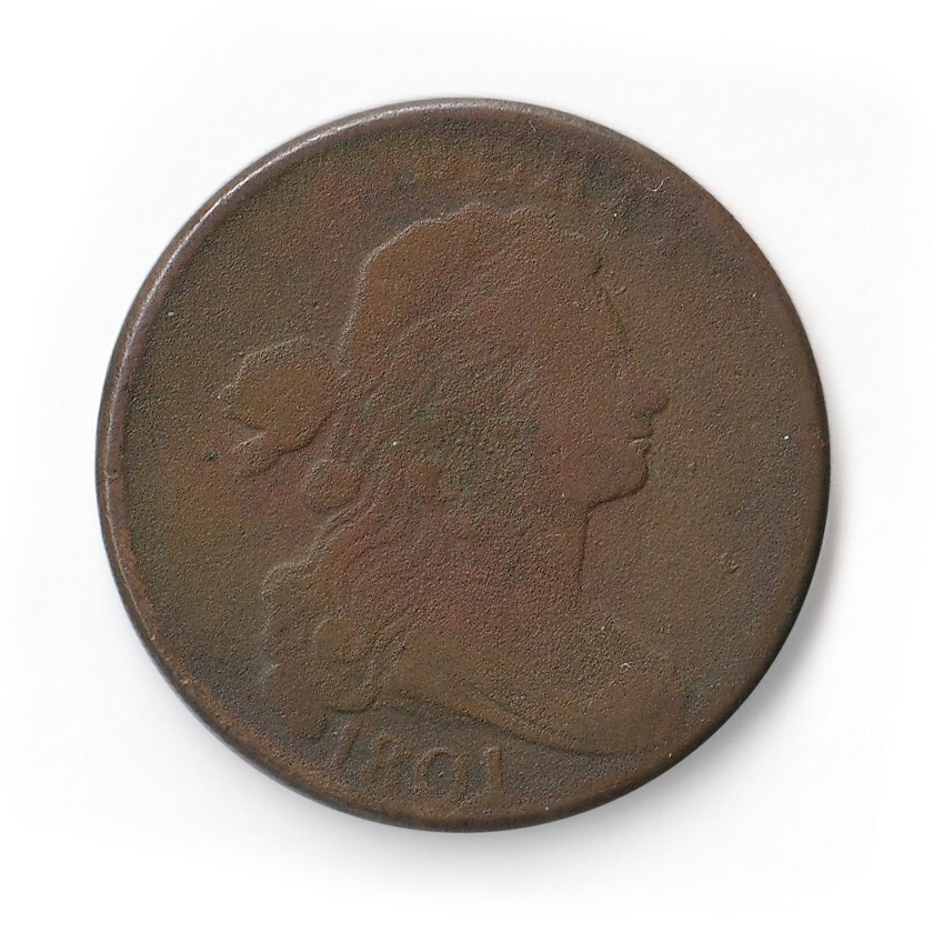 1801 USA Draped Bust Cent (F) LGC21