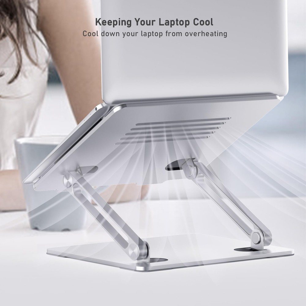 Laptop Stand Adjustable Laptop Riser with Slide-Proof Silicone and Protective