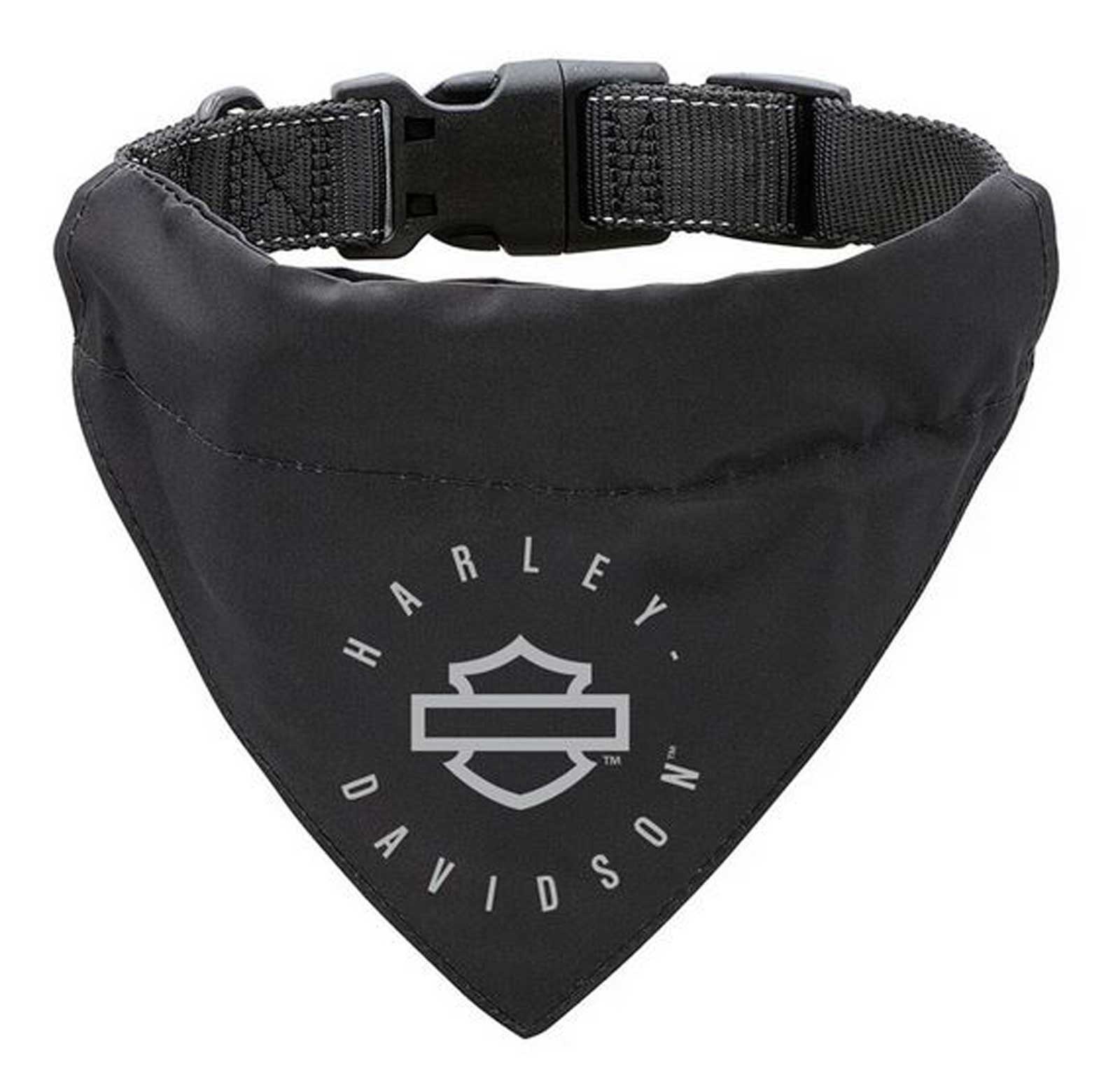 Harley-Davidson Open Bar & Shield Pet Buckle Bandana - Large/X-Large, Black