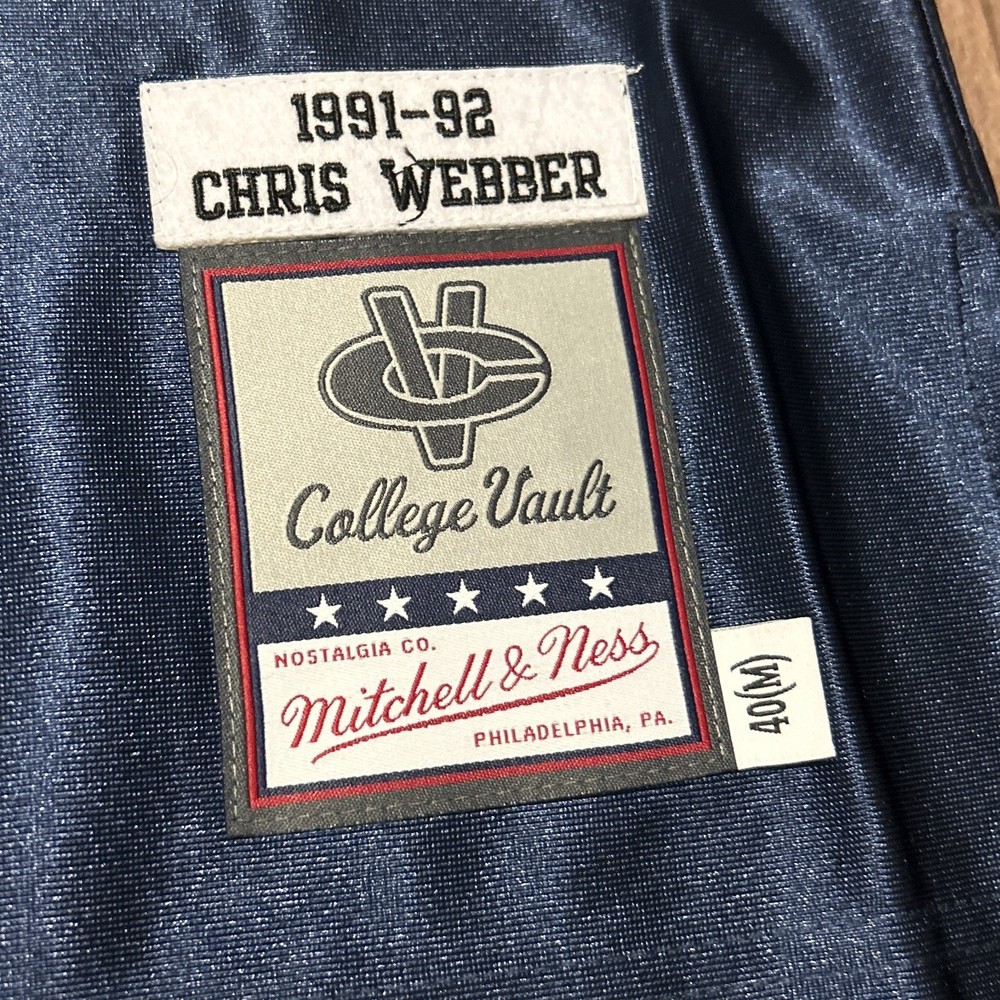 MITCHELL & NESS CHRIS WEBBER AUTHENTIC M $300 RETAIL MICHIGAN WOLVERINES JERSEY