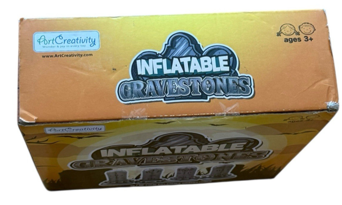 Set of 4 Inflatable Gravestones, Spook Yard Ring Toss Game, Halloween, Ages 3+