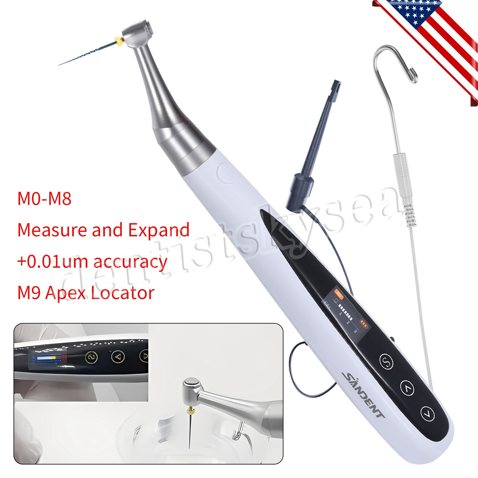 Dental 3in1 Endo Motor Apex Locator/Endo Heated Pen Obturation System Heated Tip