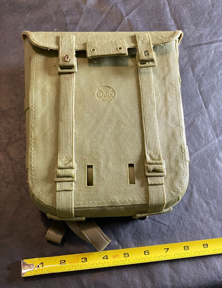 vintage marx military plastic backpack and canteen