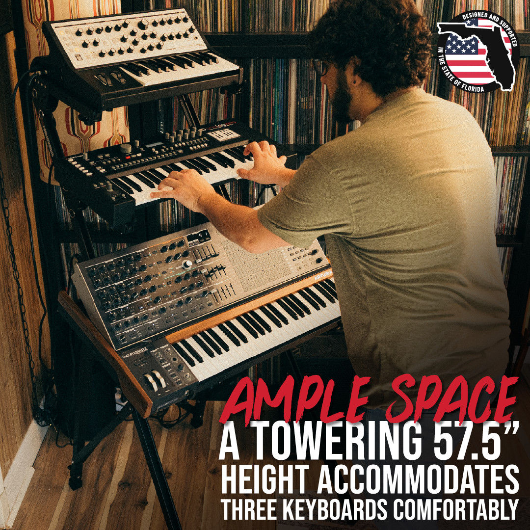 Gator Frameworks Keyboard Stands Series A-Frame Style with 3-Tiers Adjustable