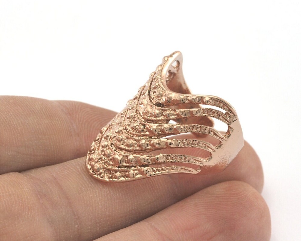 Statement Adjustable Ring Rose Gold Plated brass (18mm 8US inner size) 2605