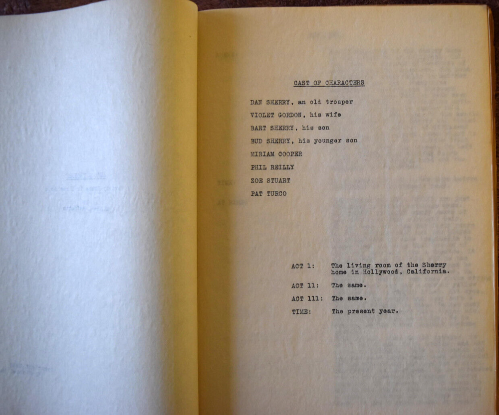 1930 Michael Raffetto "He's a Trouper in Three Acts" Unpublished Original Script