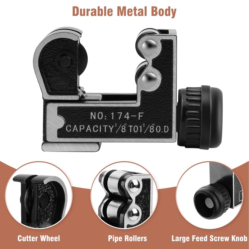 Free&Fast Copper Pipe Cutter Expander Drill Bit Tools Set Swaging Deburring Kit