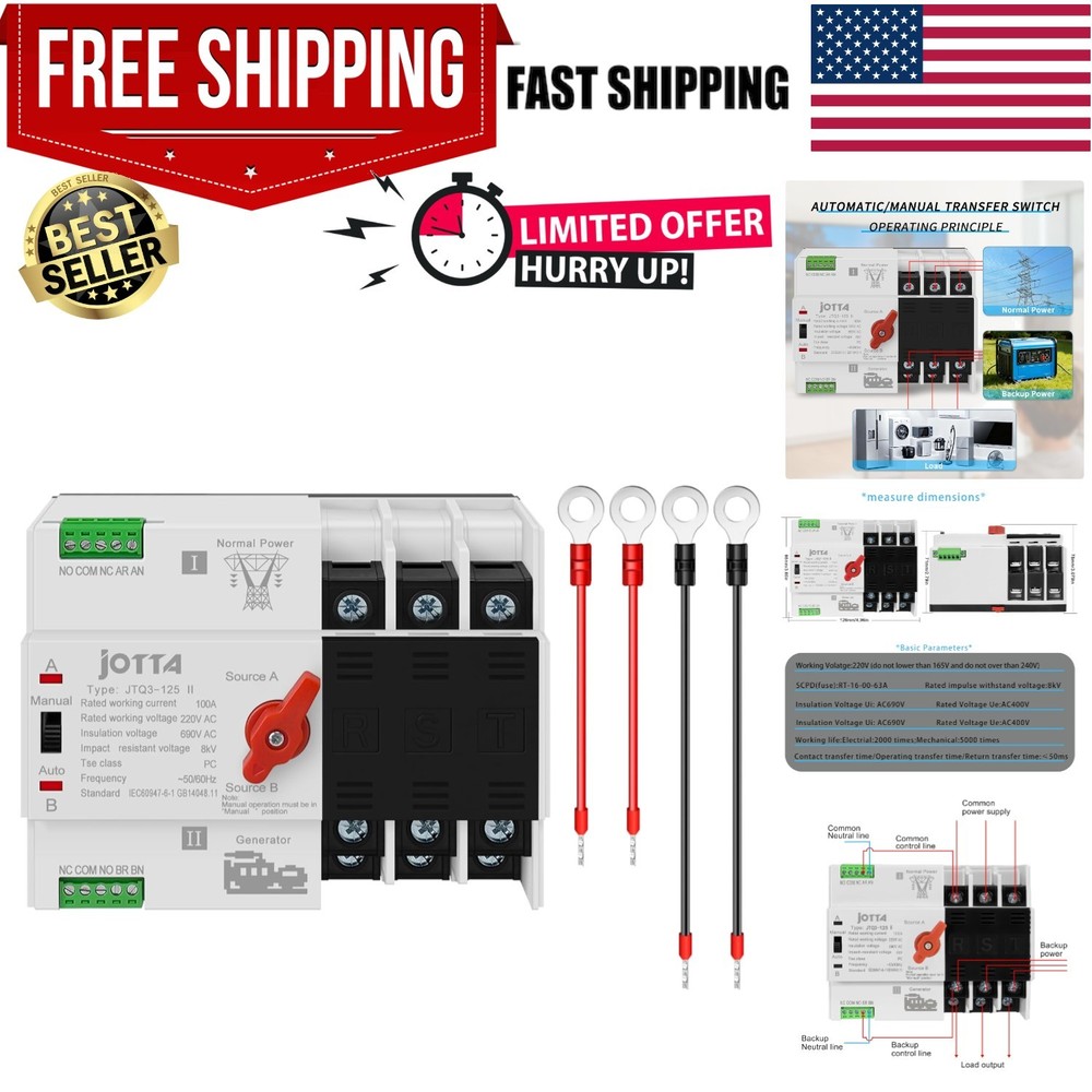 3 Phase 100A Automatic Transfer Switch - Essential for Uninterrupted Supply