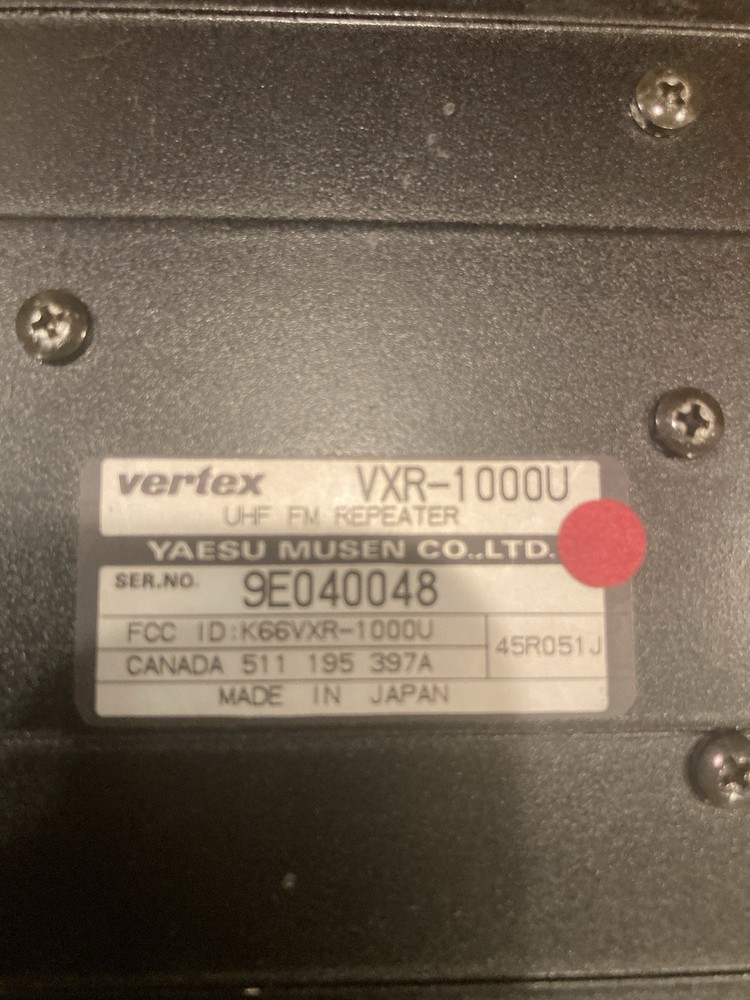 Vertex VXR-1000U UHF Vehicle repeater
