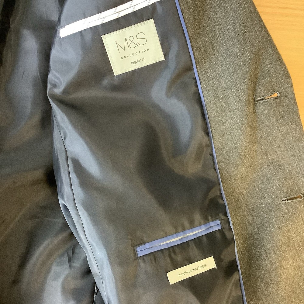 M&S Collection Blazer Suit Jacket Size UK 42 Medium Grey
