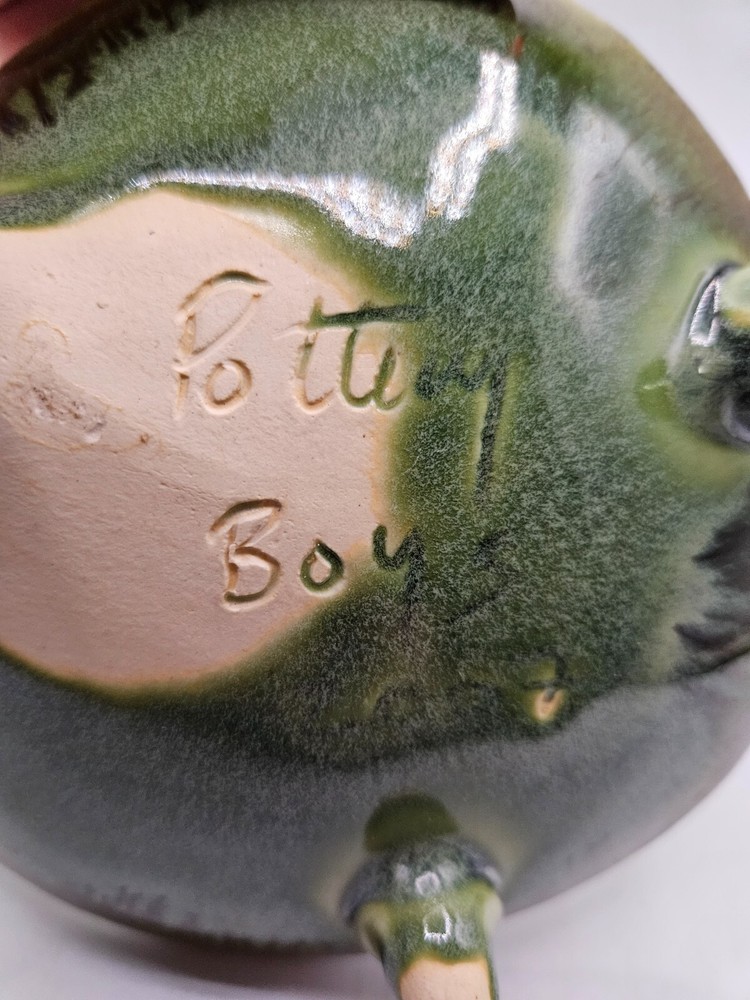 VTG Pottery Boys Hand Made Leaf Dish