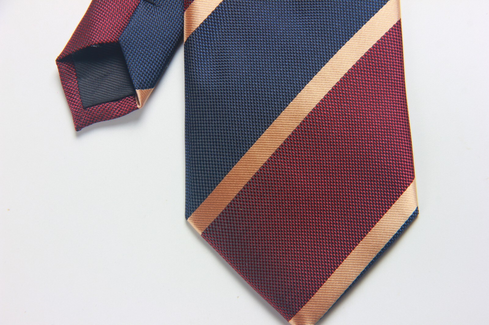 New Classic Striped Blue Red JACQUARD WOVEN 100% Silk Men's Necktie Tie