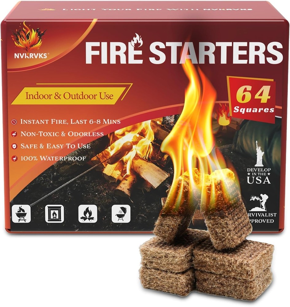 Fire Starter, Easy-Burning Fire Starter Squares for Wood Stoves, Campfires