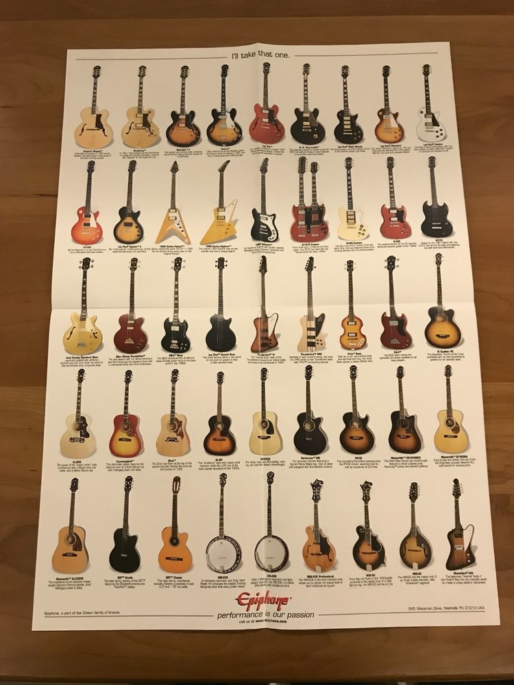 Epiphone Owner's Manual, Poster & Sticker