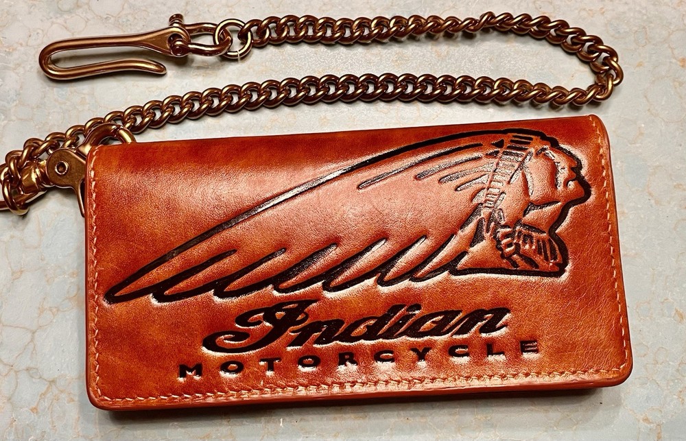 Indian Motorcycles, Luxury Long Wallet Handmade Biker Tan