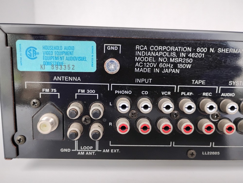 Vintage RCA Dimensia MSR250 Audio Video Receiver, Untested