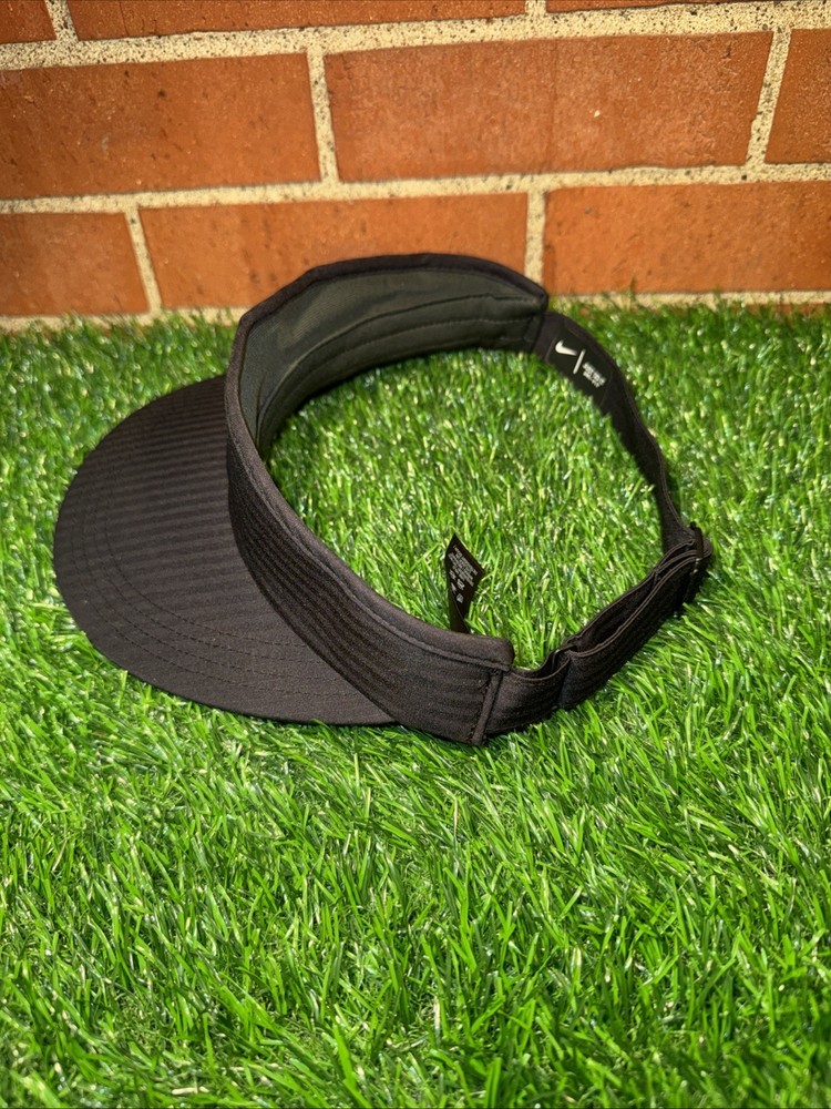 VTG Nike Golf Dri-Fit Ghost Black Pin Stipe Adjustable Visor
