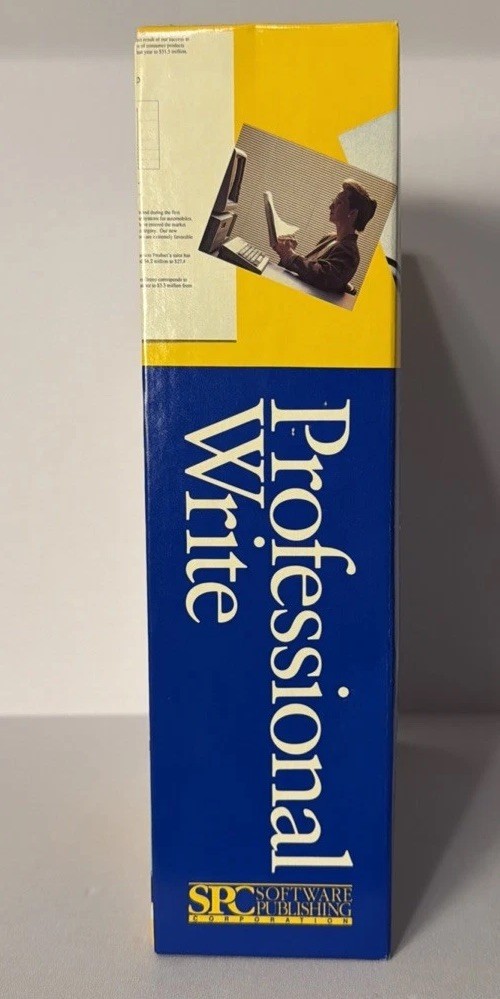 Vintage 1989 SPC Professional Write 2.1 Word Processing Software 3.5 5.25" Disks