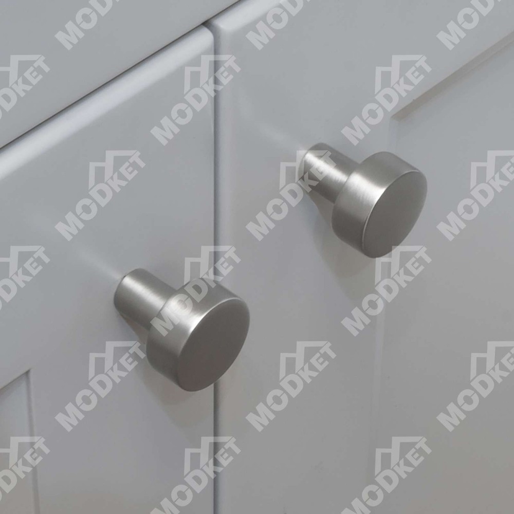 Solid Brushed Nickel Modern Kitchen Cabinet Pulls Knobs Handles Drawers Bathroom