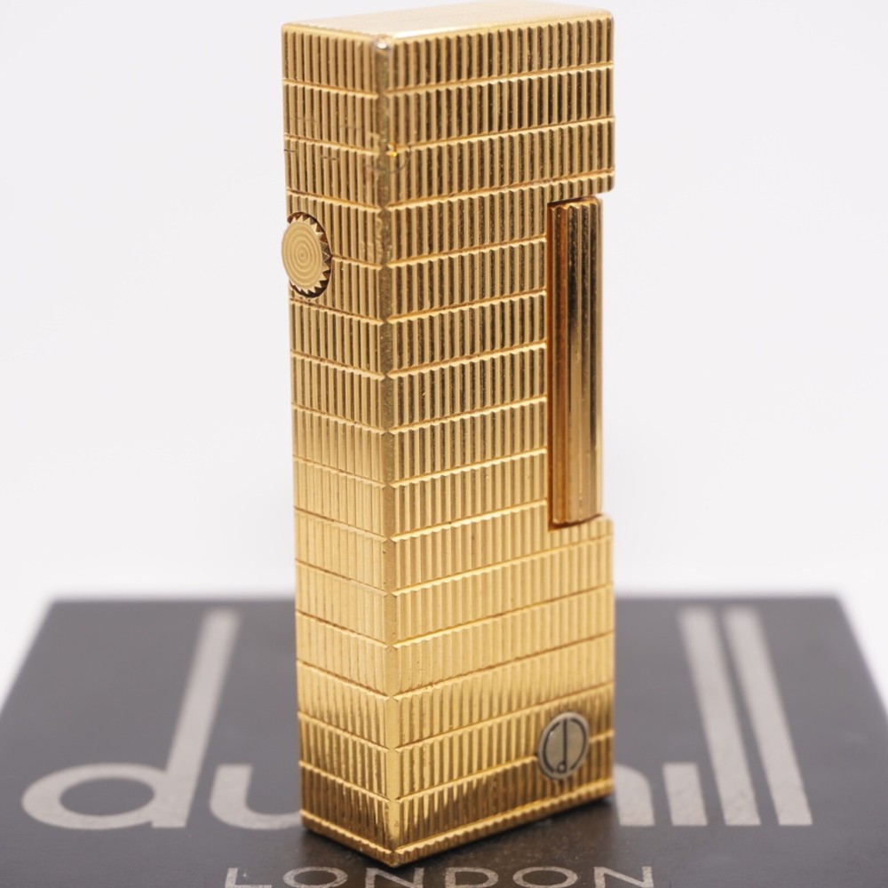 Rare Dunhill Lighter Gold Windowpane Pattern-Ultrasonically cleaned