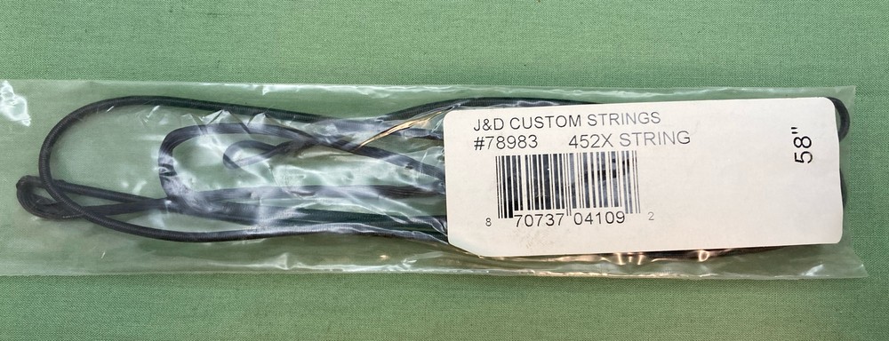 NEW J & D CUSTOM STRINGS 78983 452X COMPOND BOW STRING LENGTH 58"
