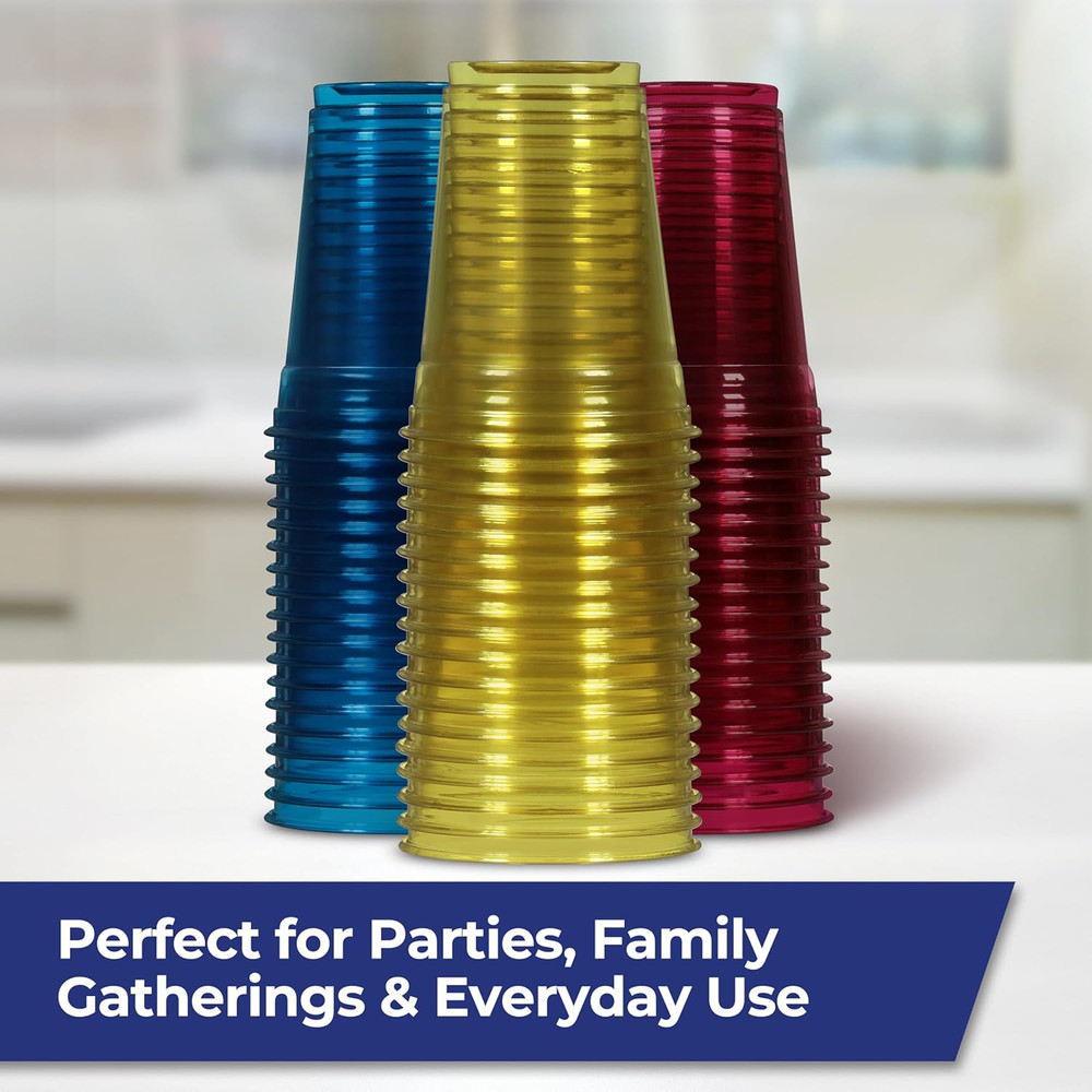 Tinted Plastic Cups, 18 Ounce, 54 Count