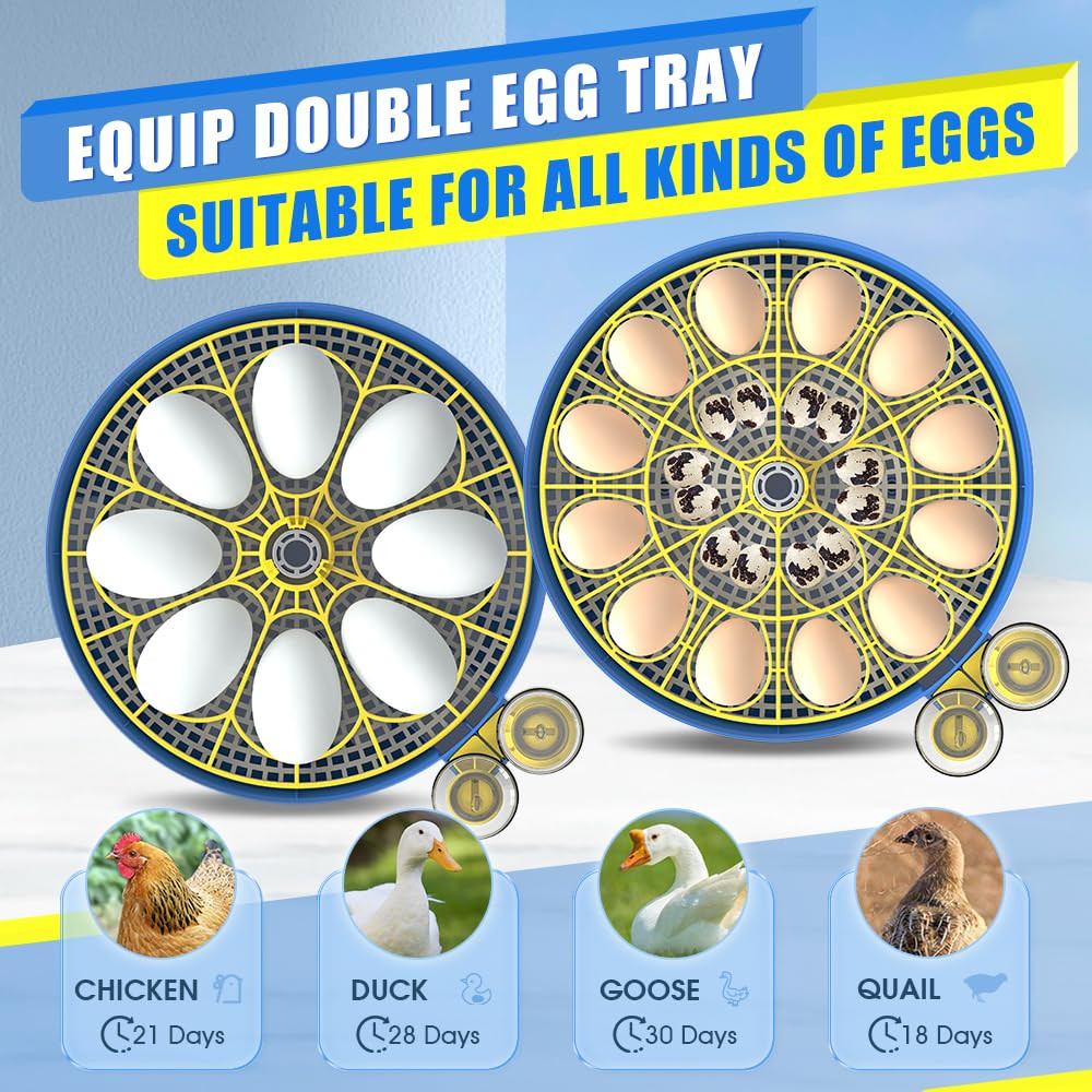 Incubators for Hatching Eggs，18 Egg Incubator,Egg Incubator with Automatic Egg T