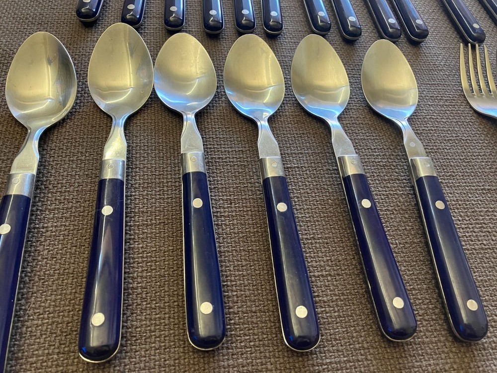 Lifetime PARIS SPLENDOR - DARK BLUE Stainless Flatware 39 pcs.+ 7 Dinner forks