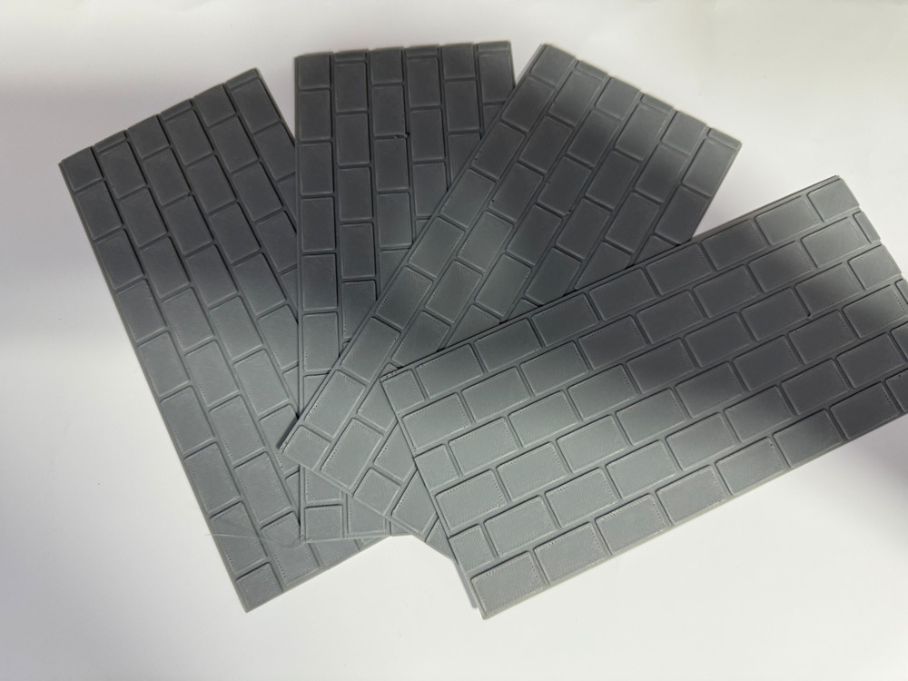 O Scale Stone Large Blocks (1”x1/2”) Model Train Scenery Sheets - 4 Textured