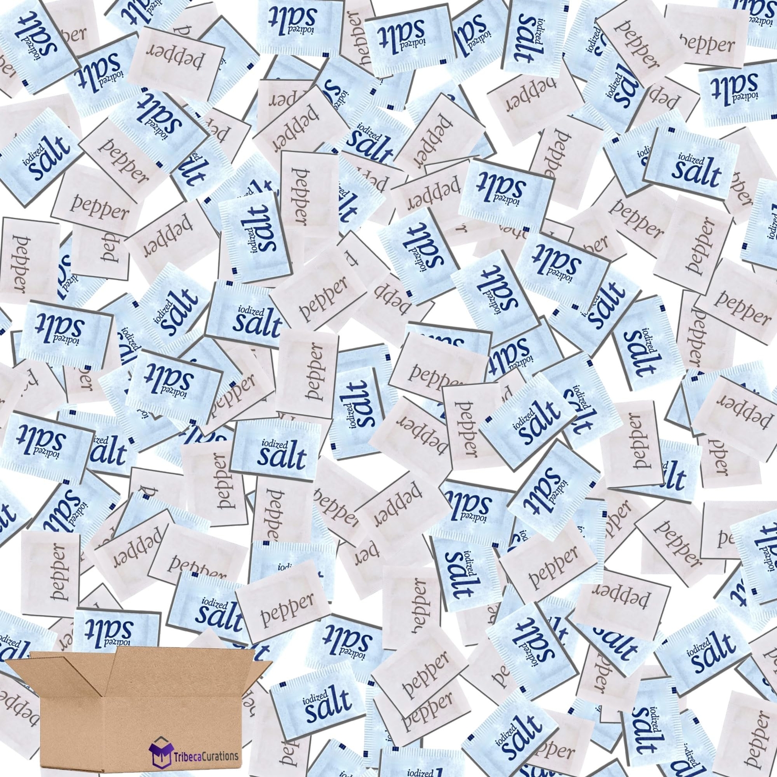 Salty Ernie Individual Salt & Pepper Packet Combo Pack | Iodized Table Salt (.6