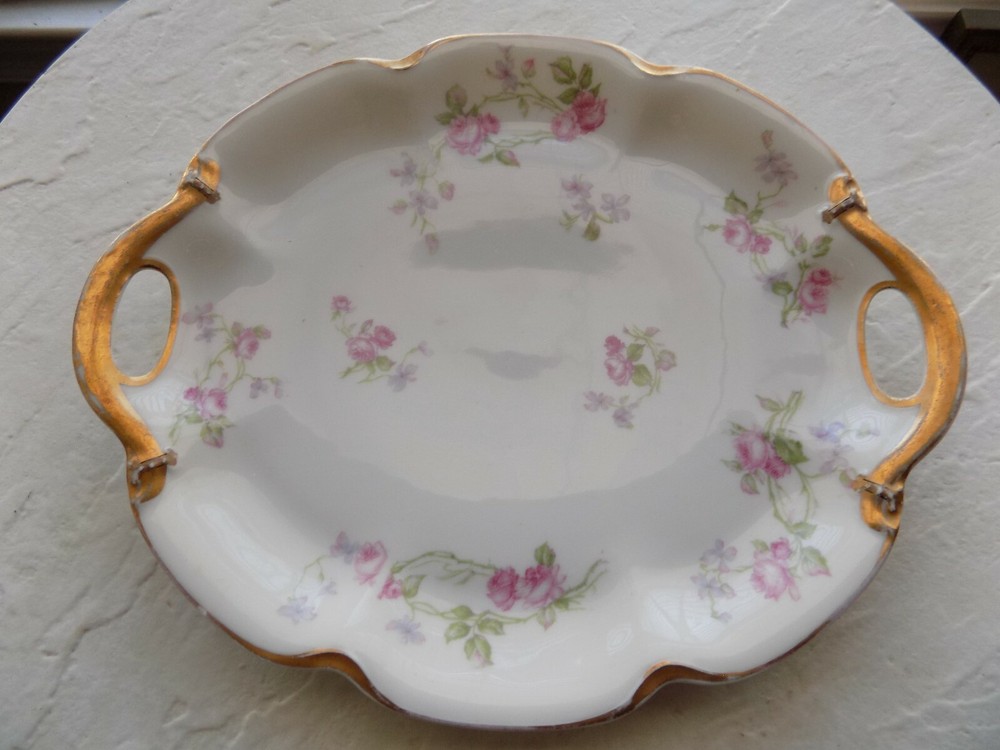 Antique Limoges Haviland tray with 2 handles
