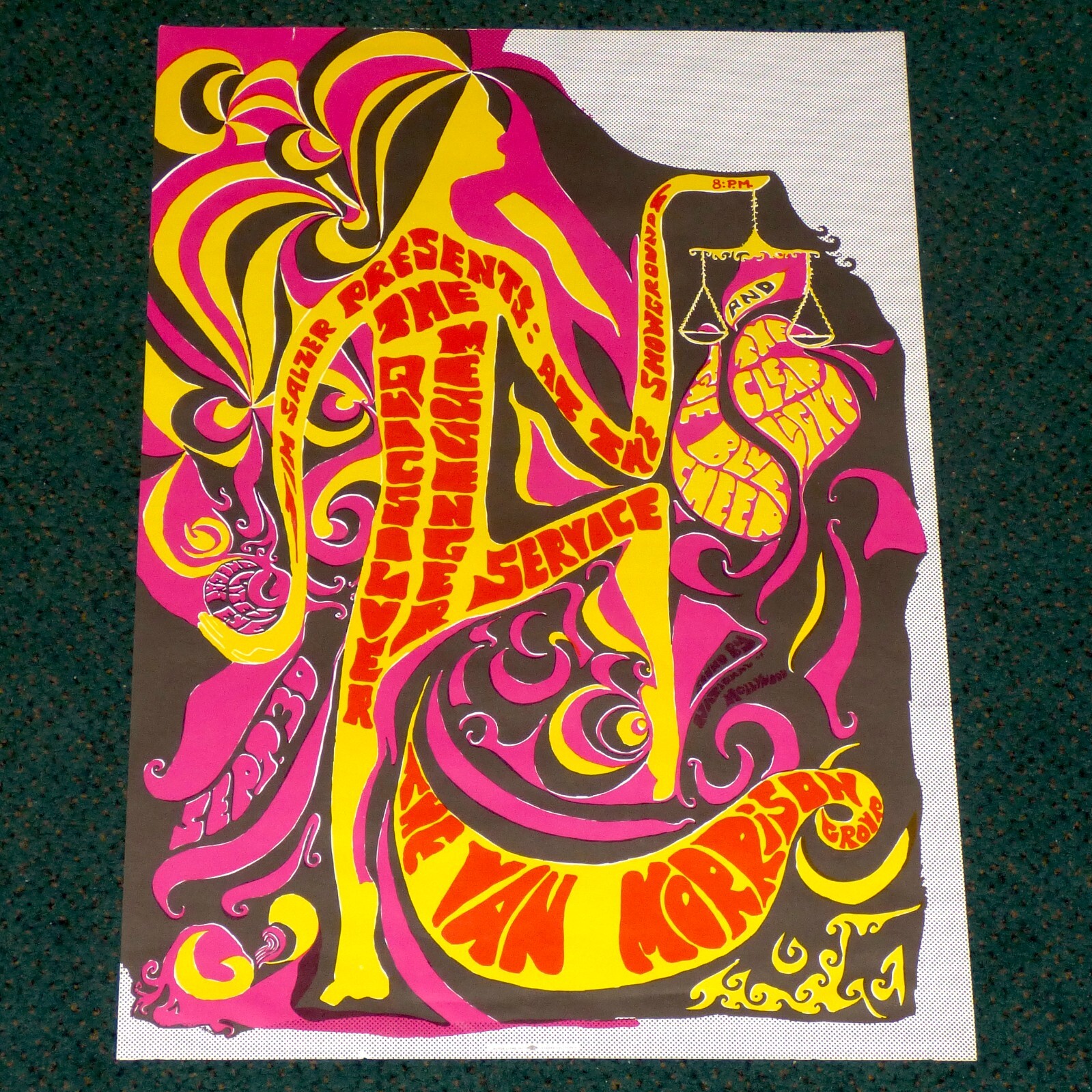 VAN MORRISON BLUE CHEER SANTA BARBARA CA 1967 ORIGINAL CONCERT POSTER JIM SALZER