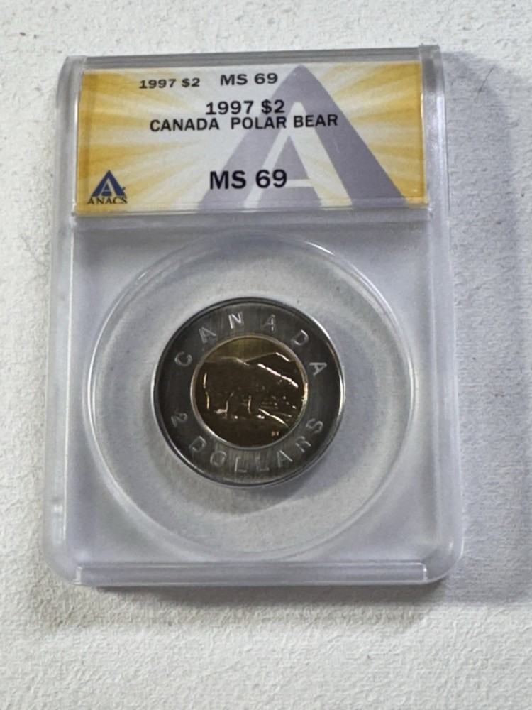 1997 Canada $2 Toonie Graded MS 69 by ANACS Specimen
