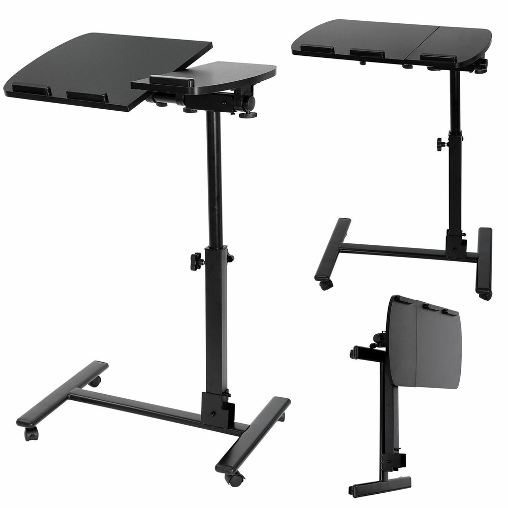 Height Adjustable Mobile Laptop Desk Rolling Cart for Laptop Sofa Table