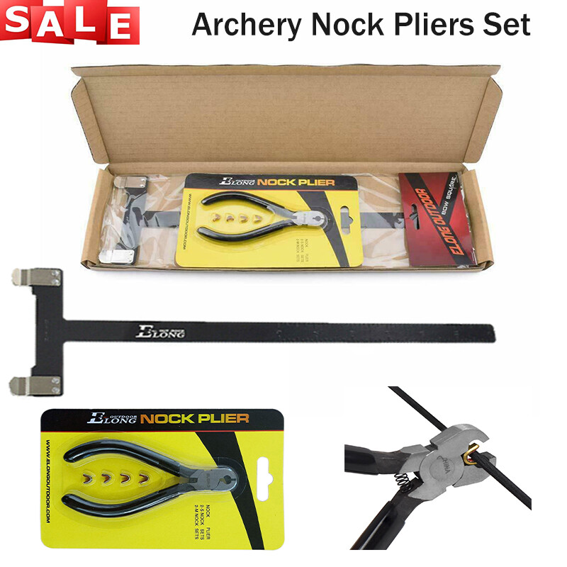 Archery T Shape Bow Square Ruler+ String Nocking Points Pliers Strings Knock Set