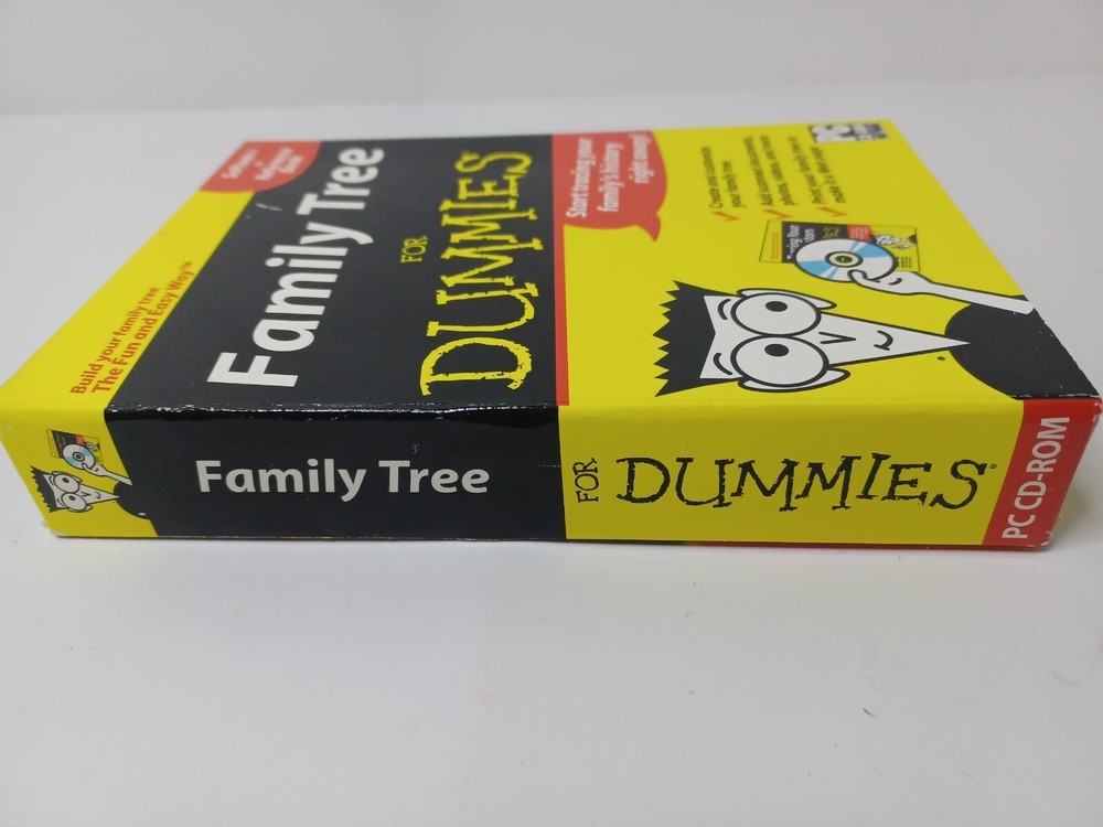 Family Tree For Dummies Software (PC CD-ROM) + Reference Book NEW Sealed