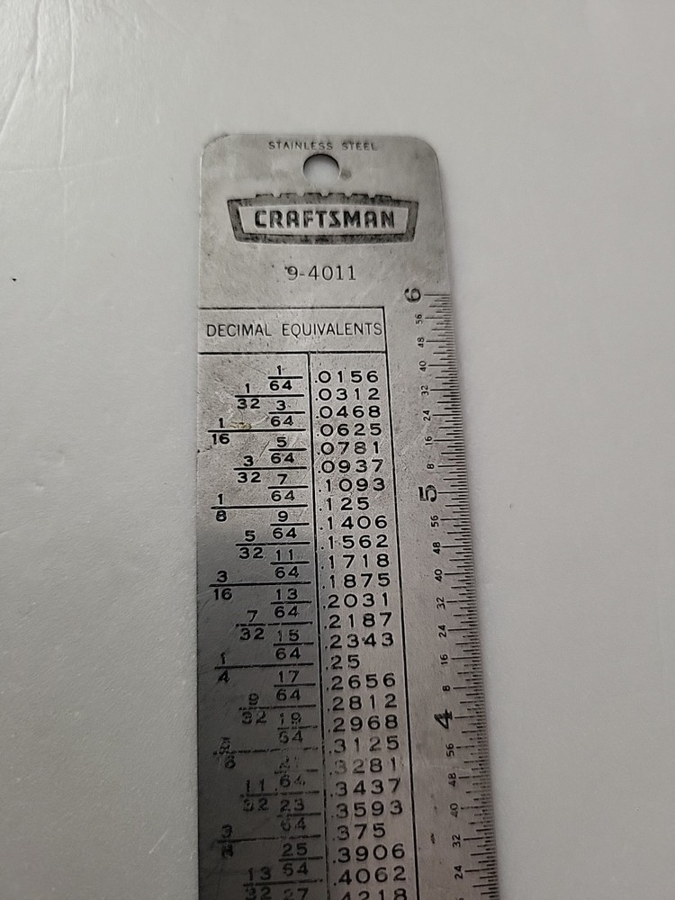 Craftsman Reference Table Tap Drill Sizes 9-4011