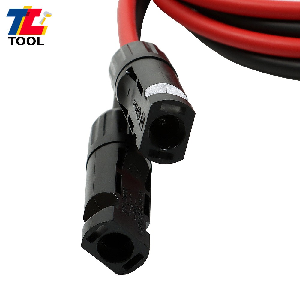 1 Pair 5ft 10AWG Black + Red Solar Panel Extension Cable Wire Connector