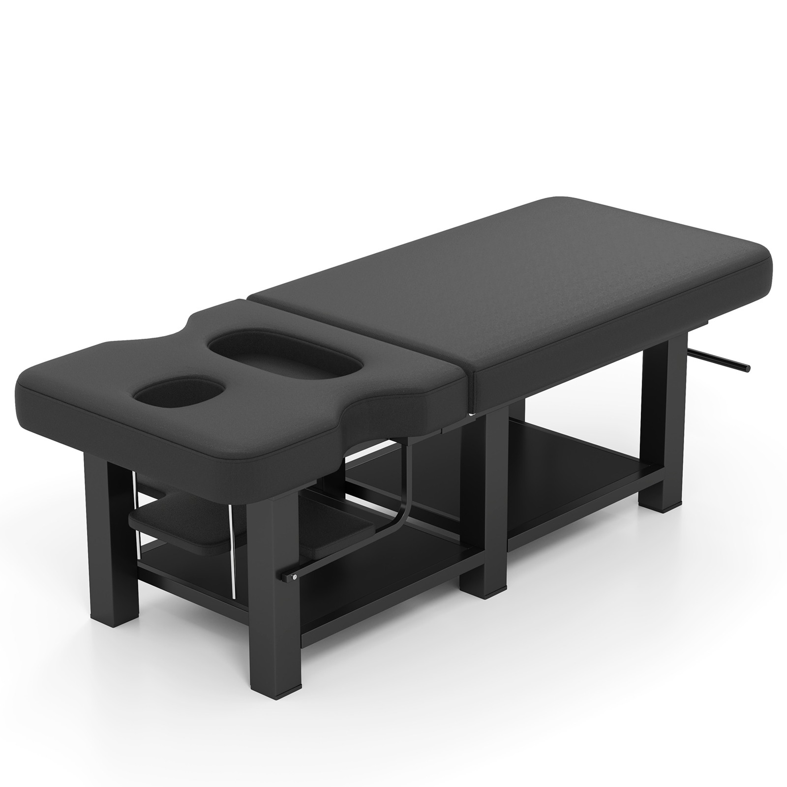 Black Massage Table Facial Bed Treatment Salon Spa Beauty w/Headrest, Open-Chest
