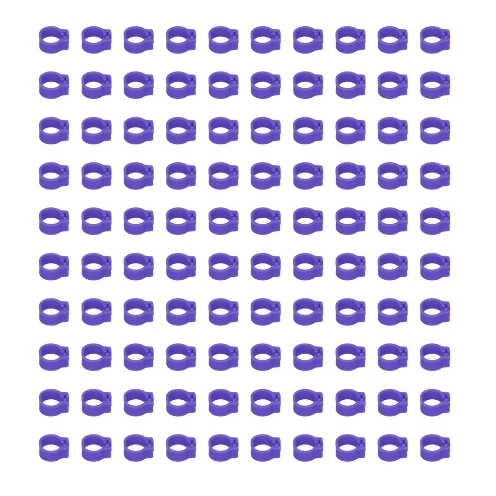 100-Pack 8mm Leg Bands - Identification Purple