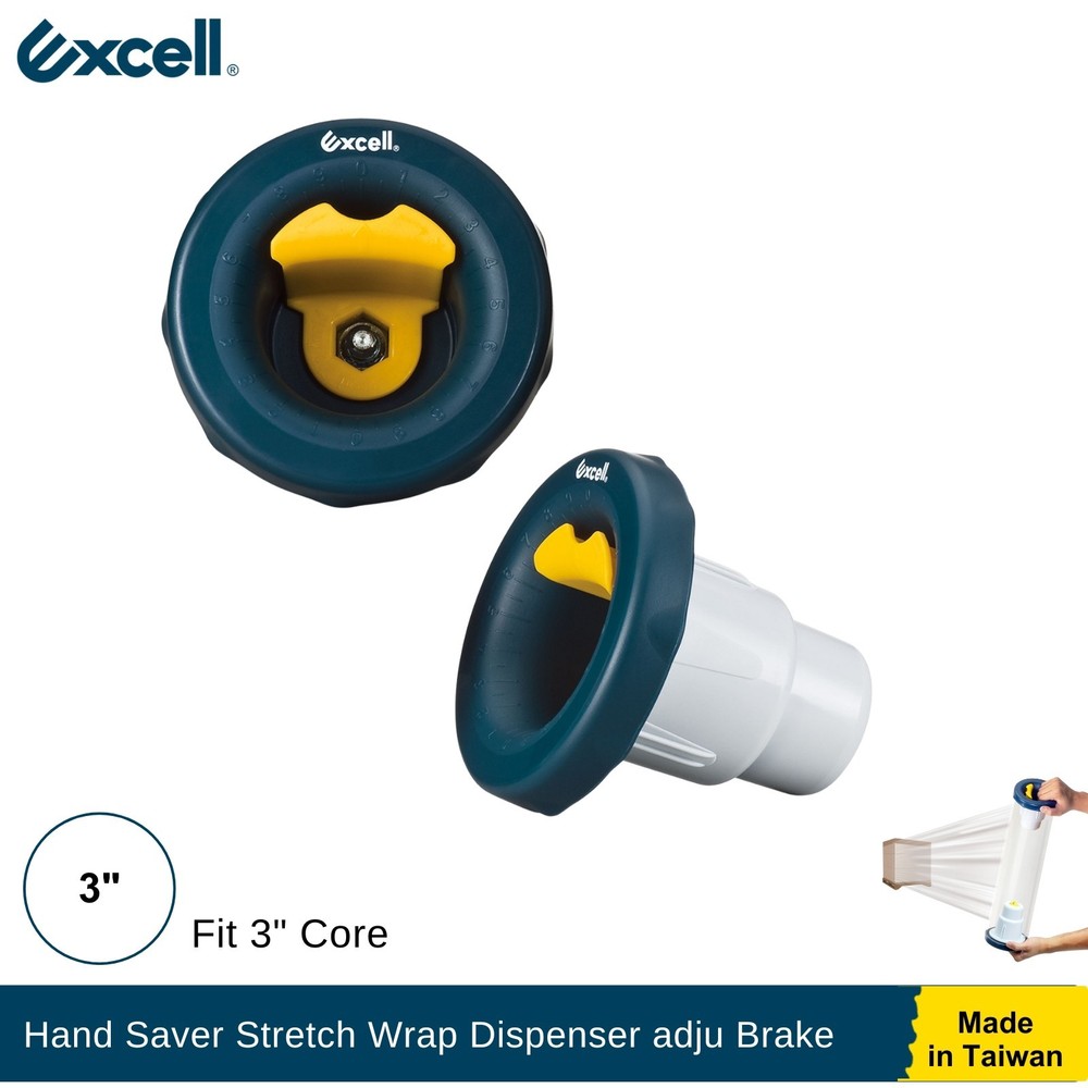 Excell Hand Saver Stretch Wrap Dispenser 3" Core, Adjustable Brake
