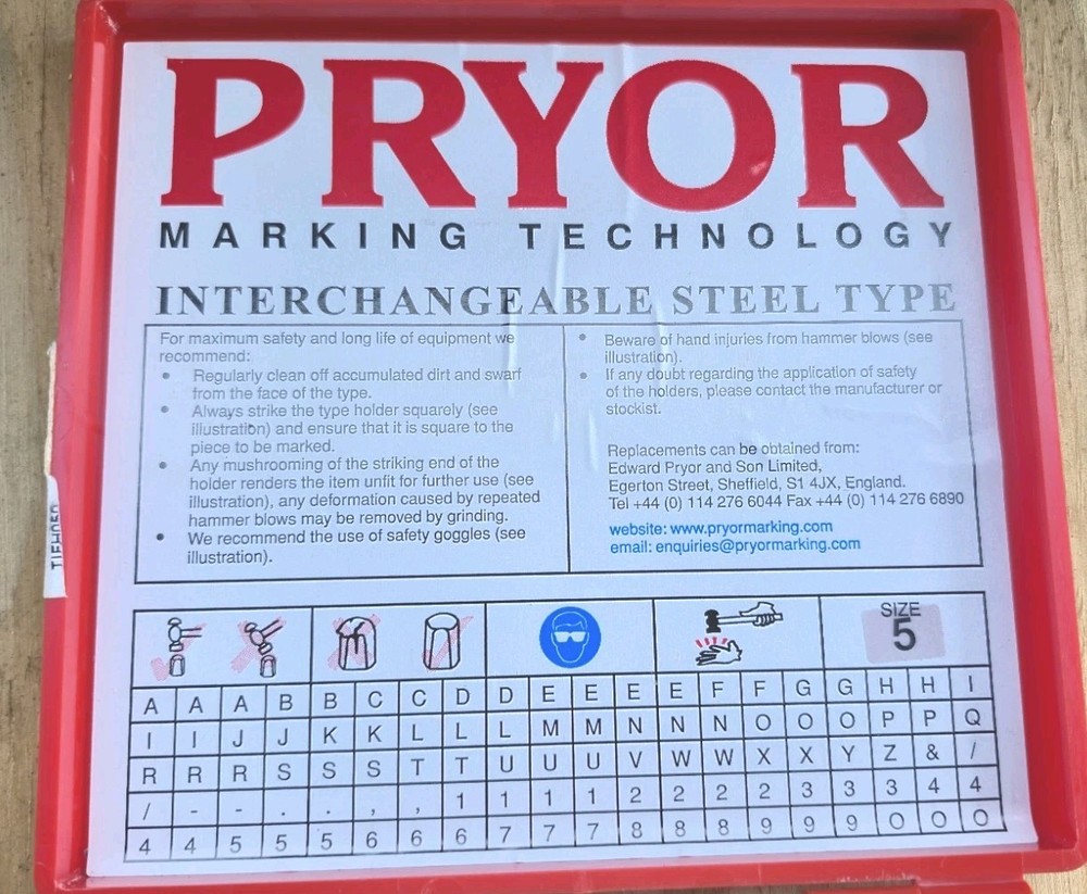 Pryor Marking Technology Imperial Font B0190KLASM 5.0mm Includes Holder