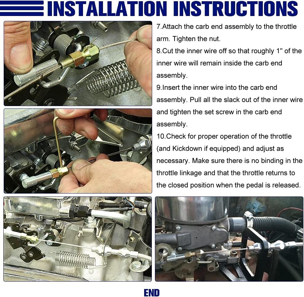 24" Stainless Braided Throttle Cable Kit - Universally Compatible & Easy Install