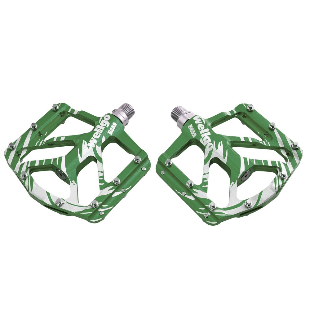 Wellgo B252 Flat Pedals Low Profile Design , Green