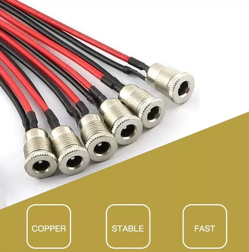 5.5 x 2.1 mm DC Power Jack Socket Threaded Female Panel Mount Connector Adapt