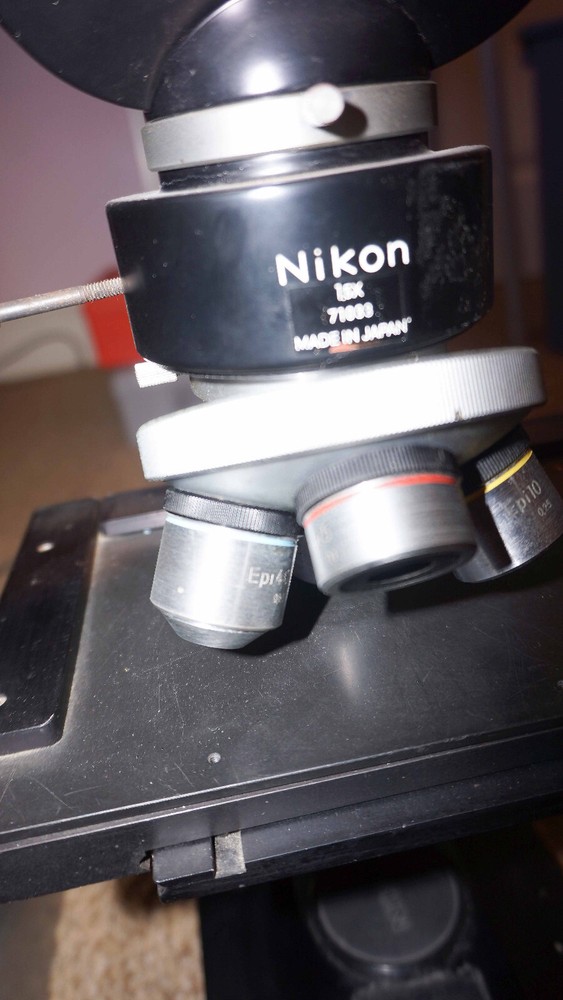 NIKON OPTIPHOT REFLECTED LIGHT METALLURGICAL RESEARCH MICROSCOPE w/4 Objectives