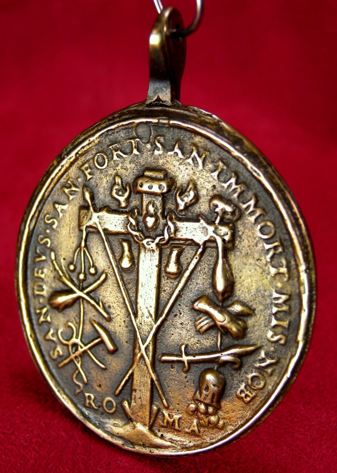 Antique 18th Century Veil of Veronica Holy Spirit Christ Passion Symbols Medal